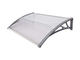 Copertină ECO de ușă 60x60cm marchiză adăpost acoperiș gri-transparent